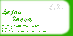 lajos kocsa business card